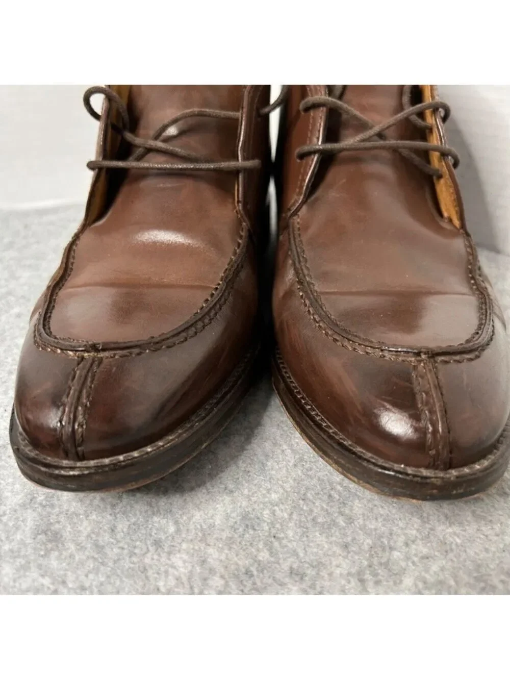 Allen Edmonds Mens Rainier Bulcher Ankle Boot Brown Sheepskin Tie Up Sz 8M US